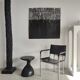 Sofa end in solid wood monoxyl organic shape black color