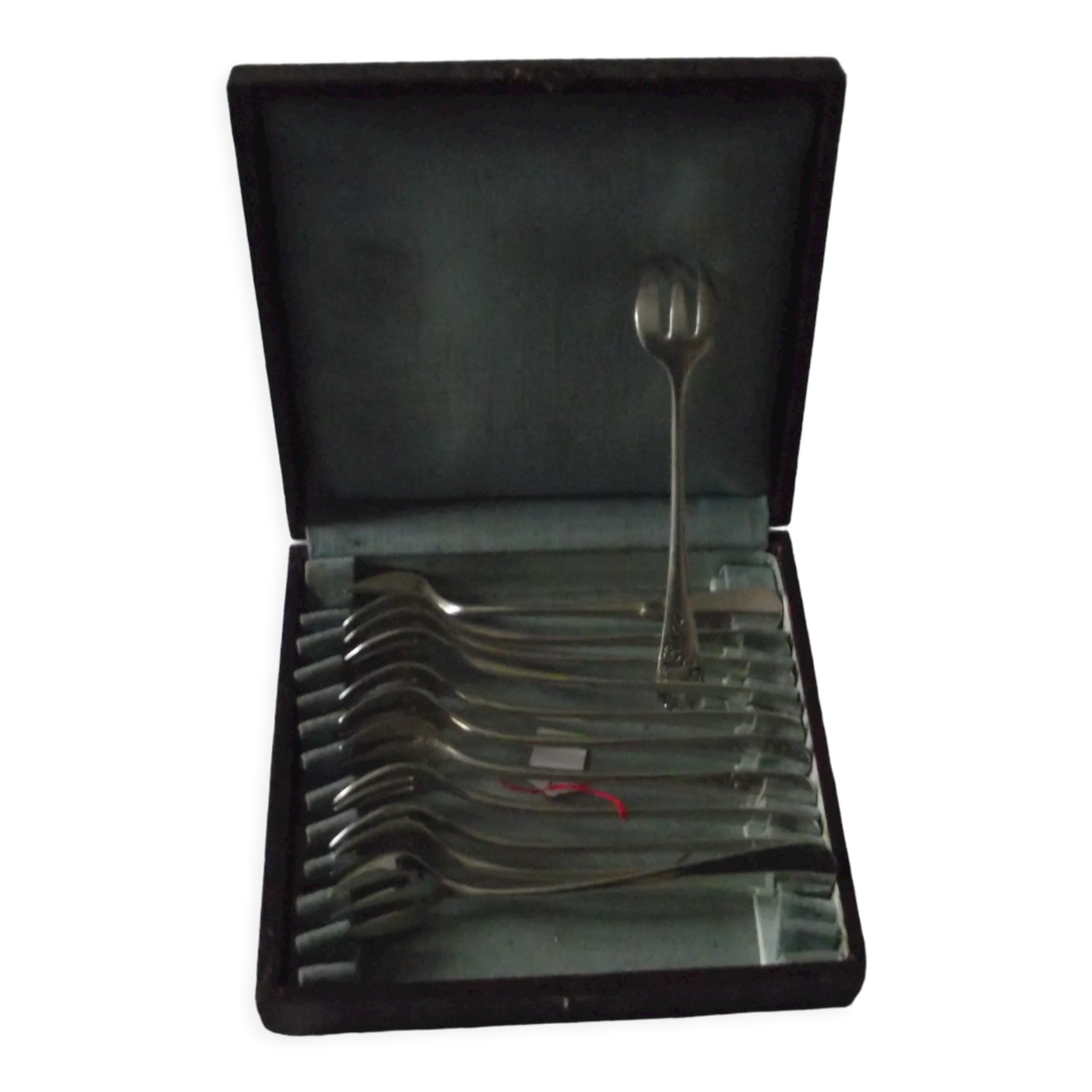 12 oyster forks silver metal Art Nouveau era