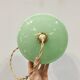 Pair of Art Deco pendant lamps in green Clichy glass