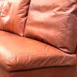 Vintage Scandinavian 3-seater leather sofa