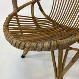 Rattan armchair by Rohe Noordwolde, 1960