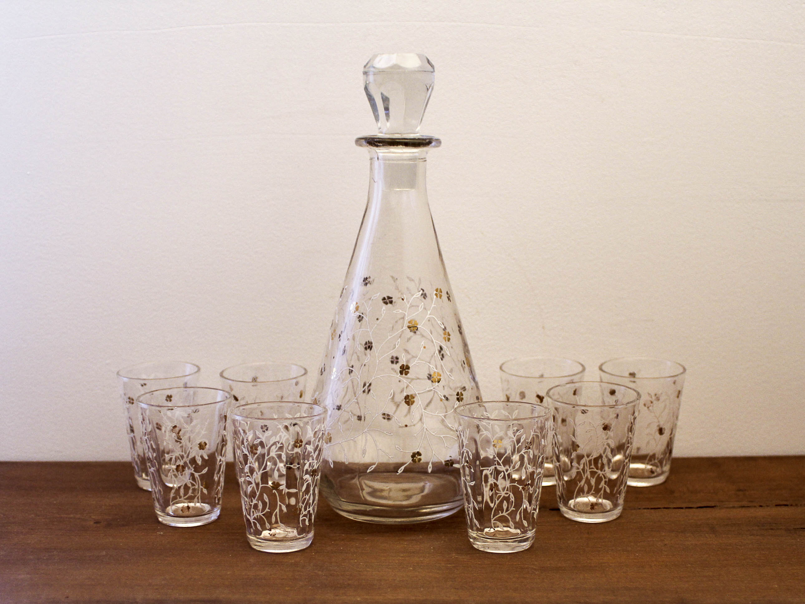 Liquor service 8 glasses 60s