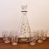 Liquor service 8 glasses 60s