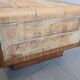 Vintage 1970 coffee table in solid oak & ceramic
