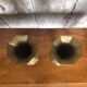 Pair of old art deco vases in vintage brass