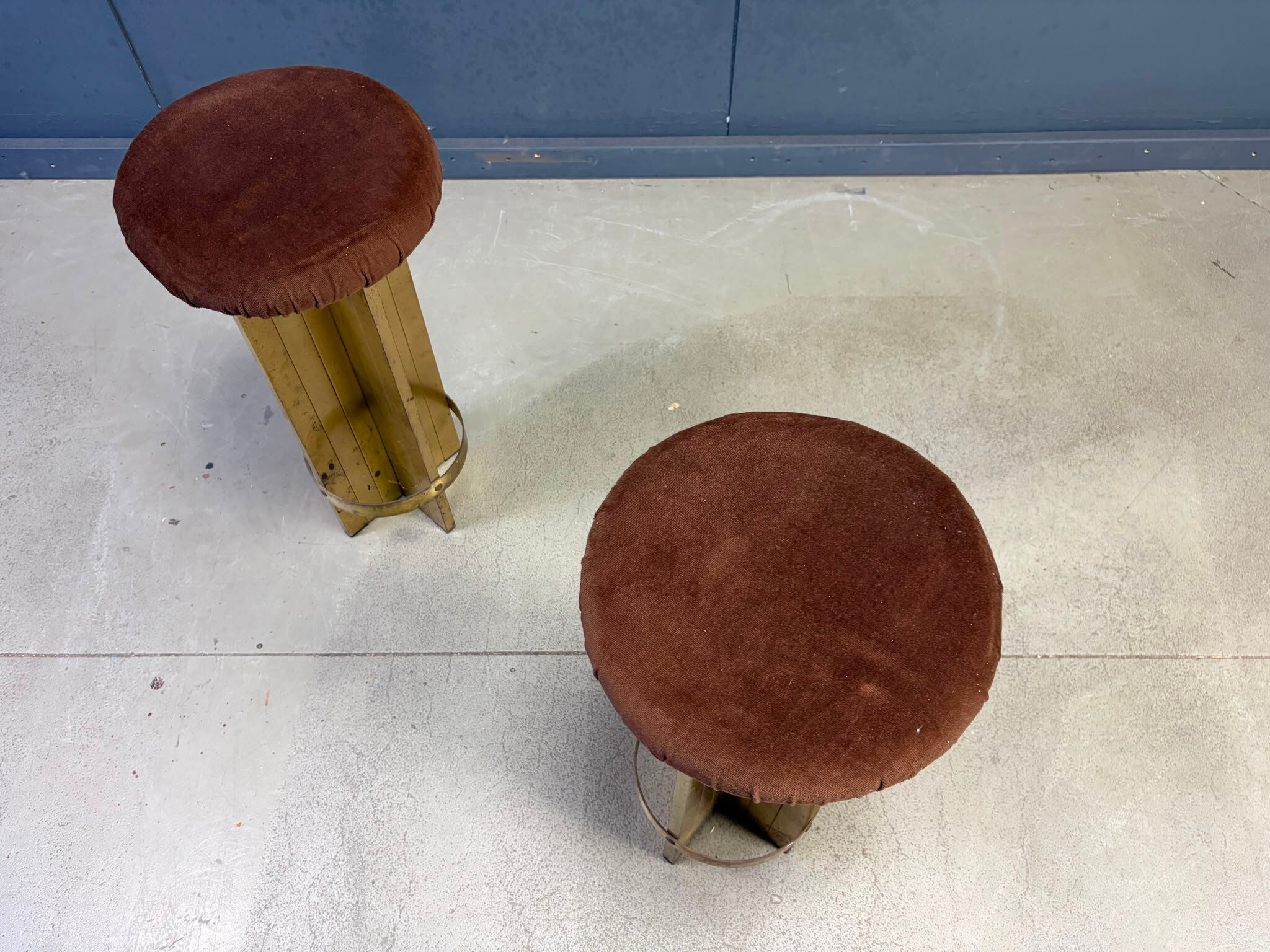 Vintage Italian brass bar stools, 1970s