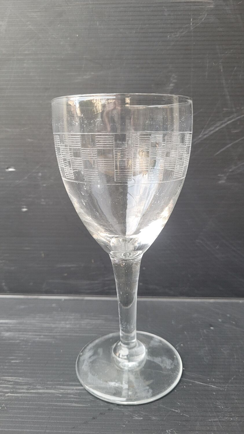 5 chiseled glass stems 1950