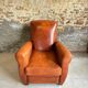 Lot de 4 fauteuils club, Cognac
