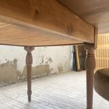 Walnut farmhouse table with swivel and extendable top