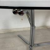 Table verre acier