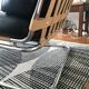 Chrome and leatherette armchair