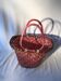 Old Deco Basket in Braided Wicker - Red Scoubidou - Anse Vintage