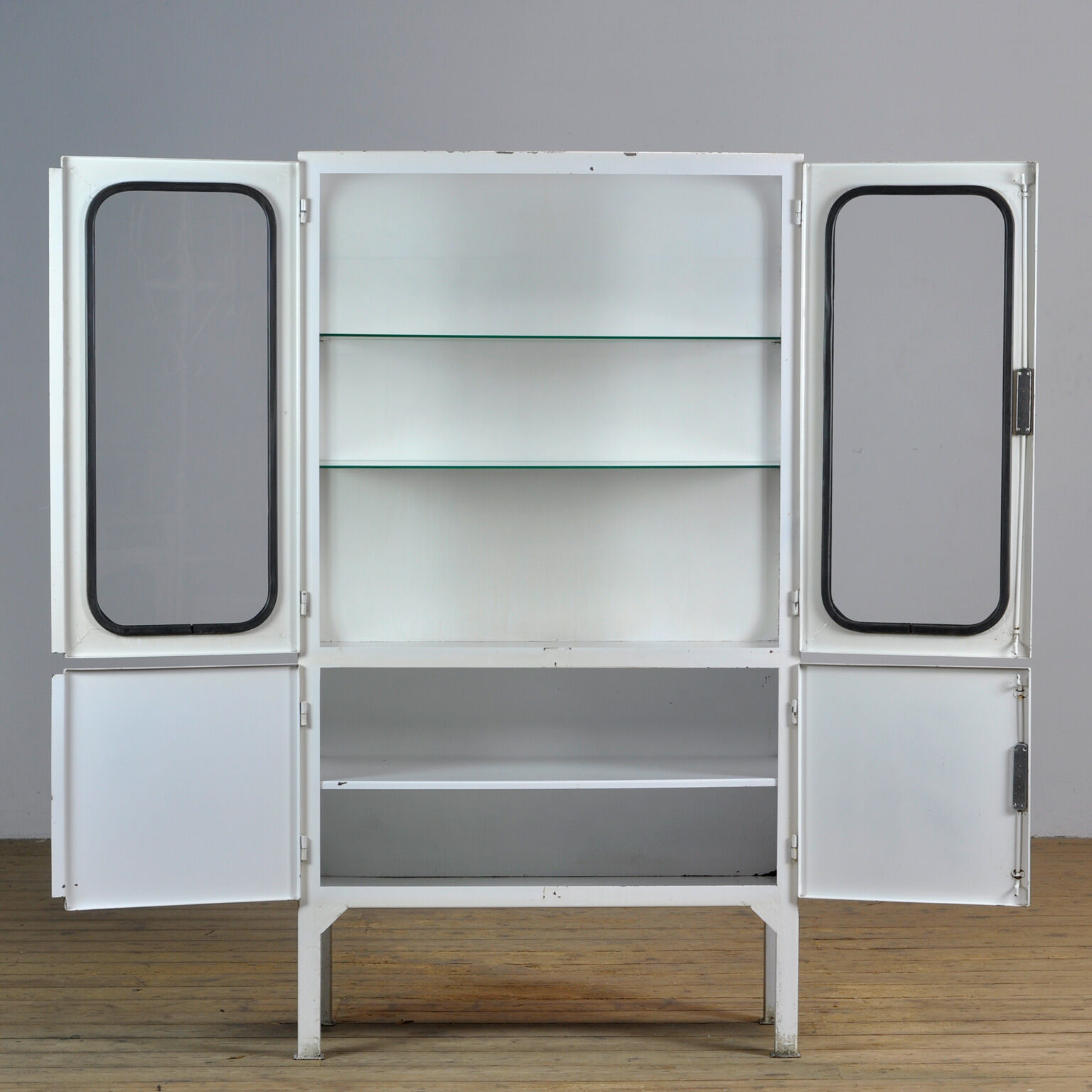 Glass & Iron Medical Cabinet, 1970s