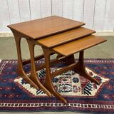 Set of 3 teak nesting tables from the 70s