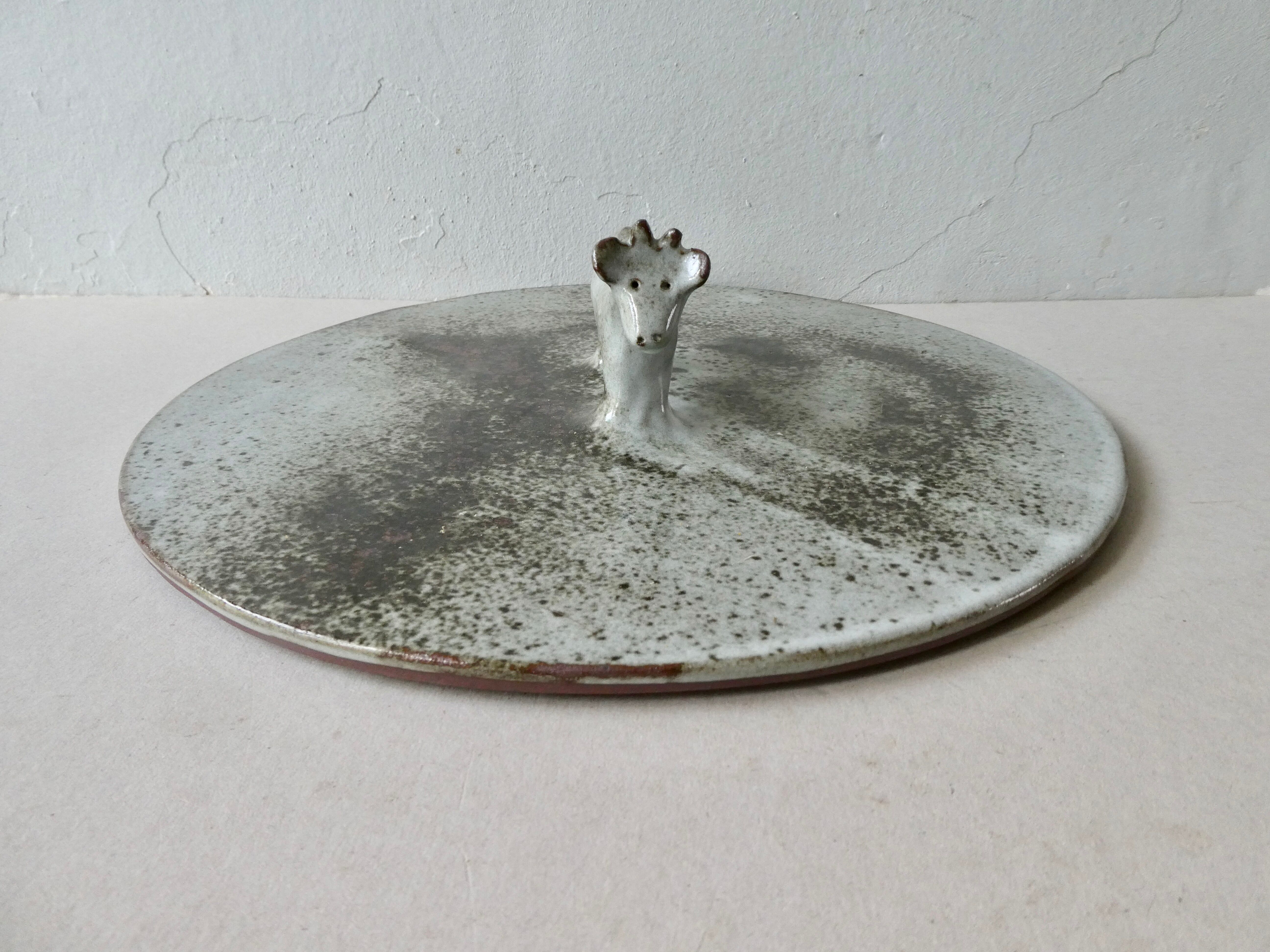 Sandstone cheese platter by Chantal and Thierry Robert, 70s