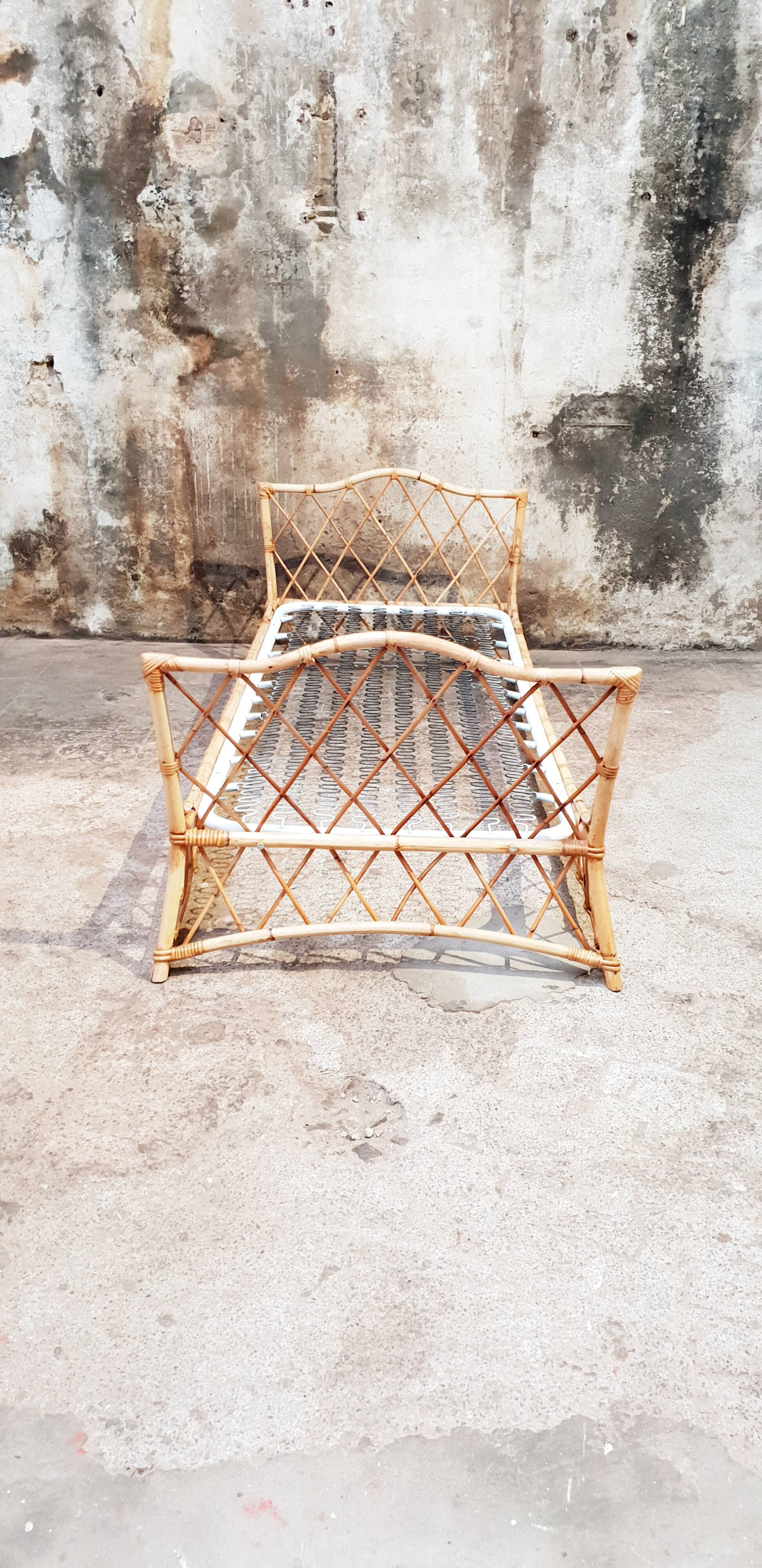 Vintage rattan bed
