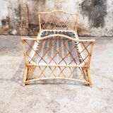 Vintage rattan bed