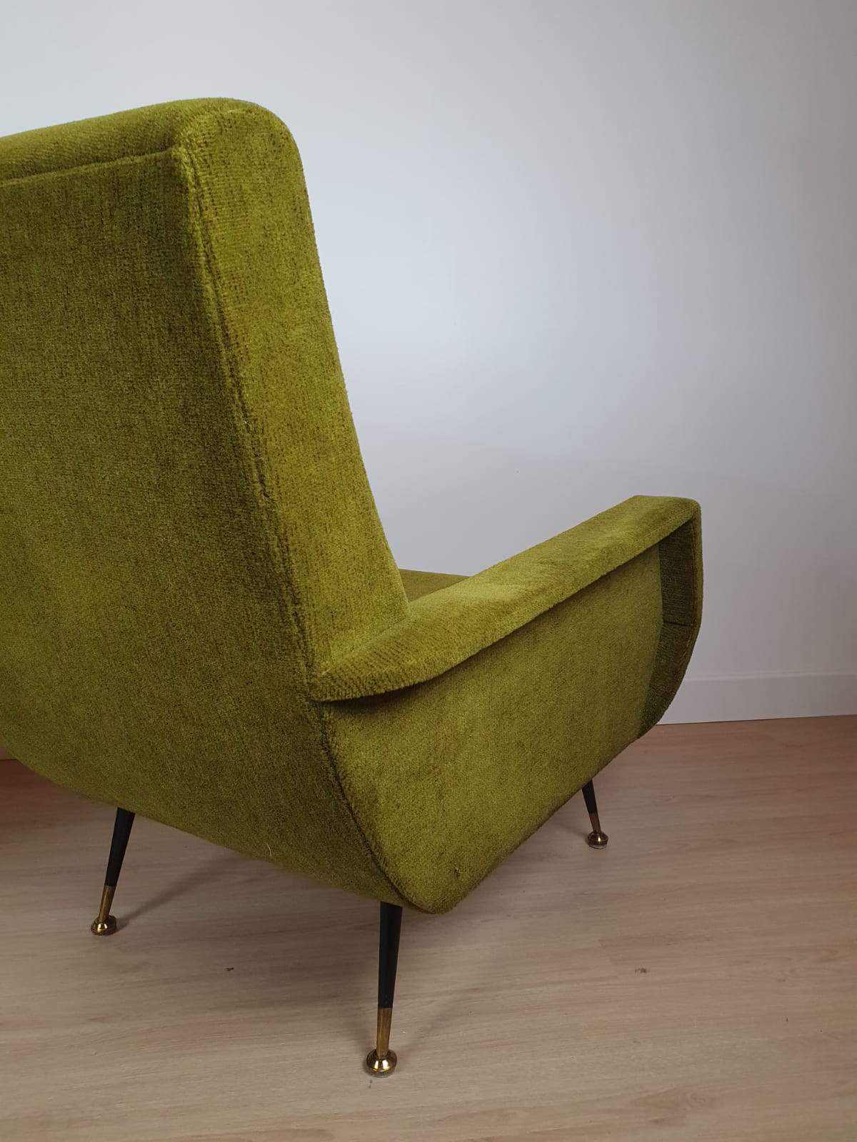 Vintage velvet armchairs 1950 by Gigi Radice Italy