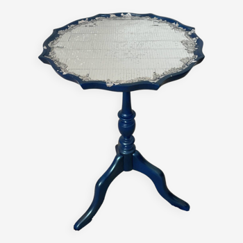 Disco Pedestal Table Blue Mirror