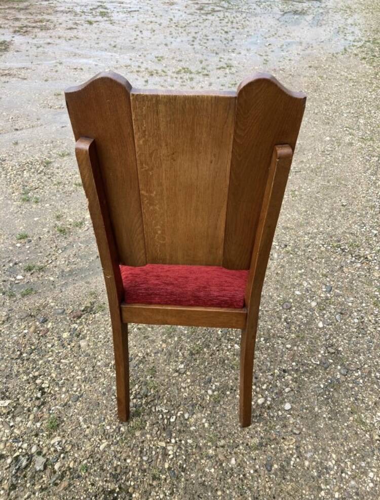 6 art deco chairs with red velvet seats