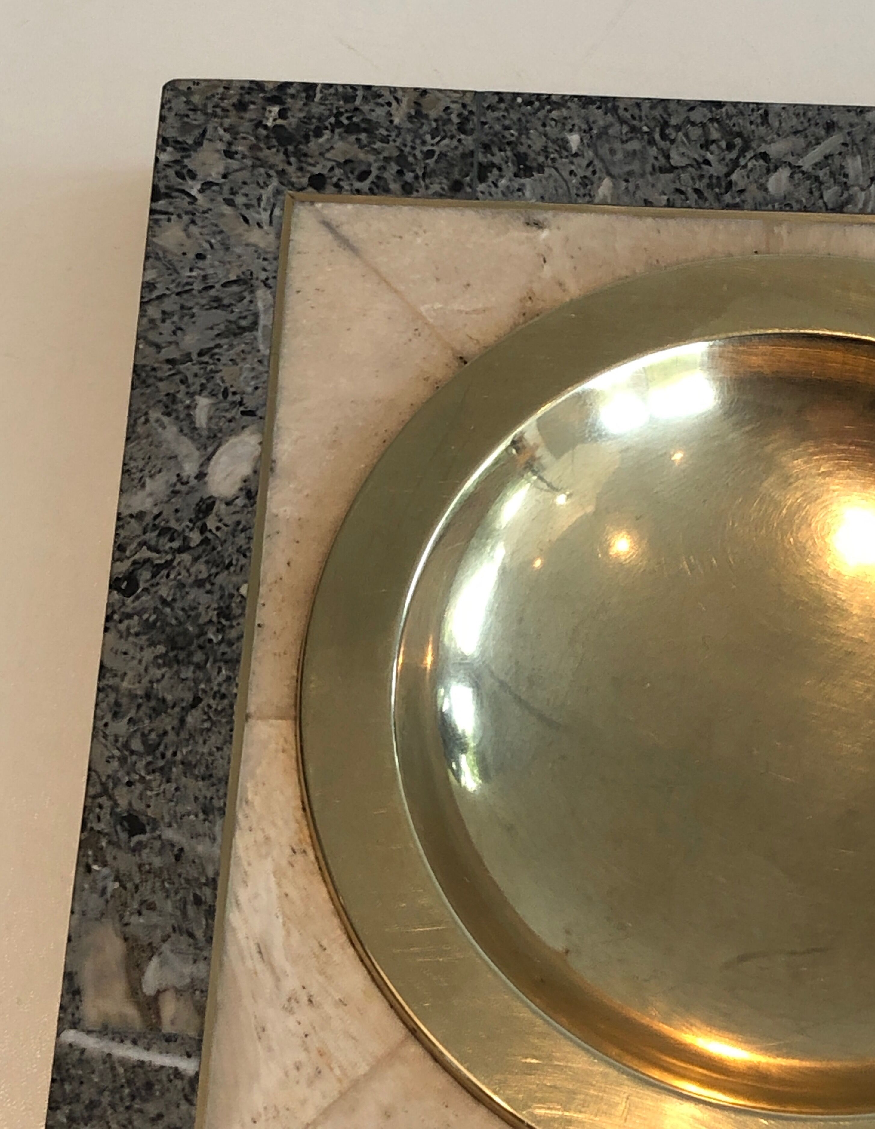 Neoclassical style pocket empty in faux-marble and brass. french work. around 1970