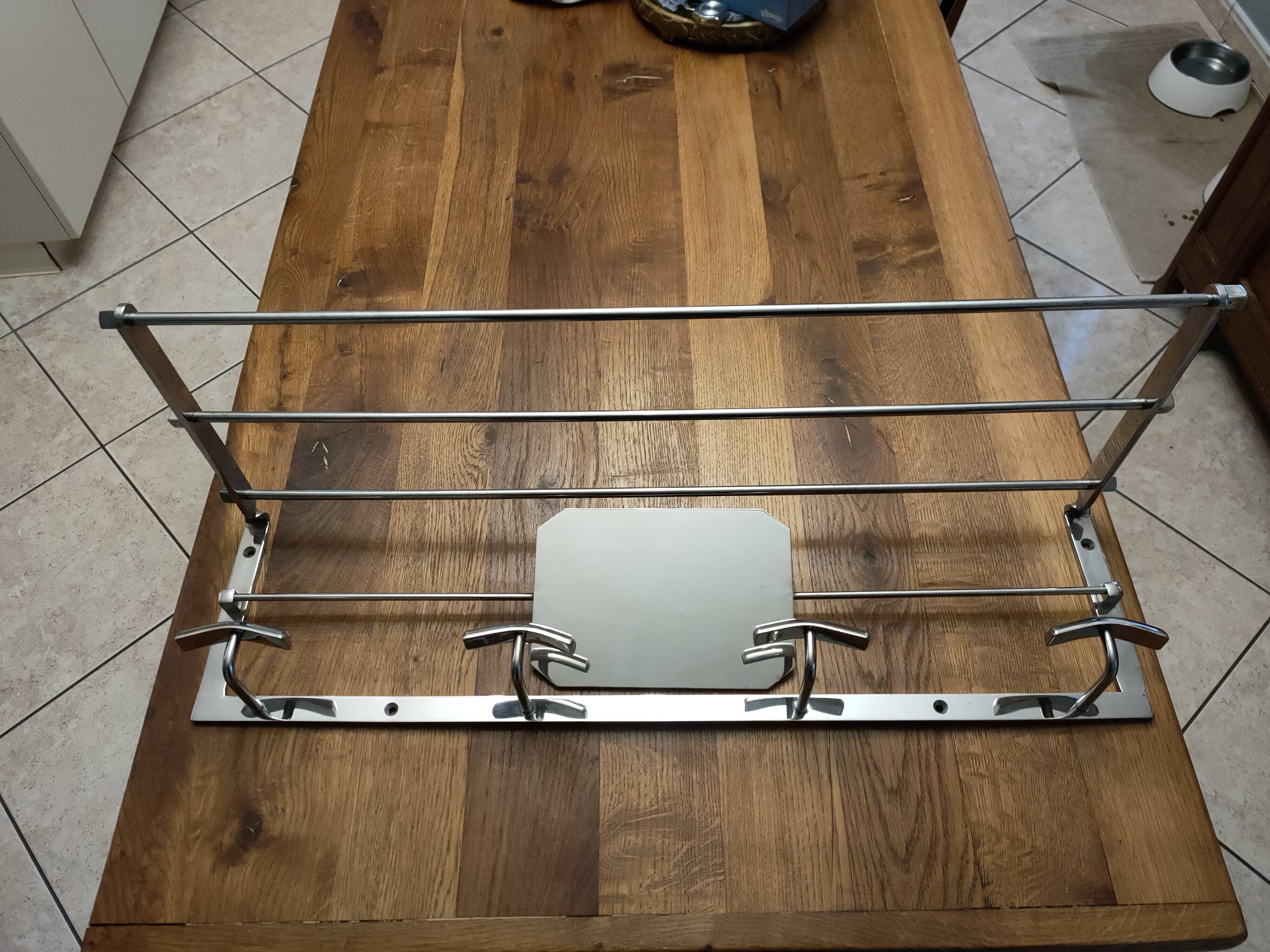 chrome coat rack with 4 hooks