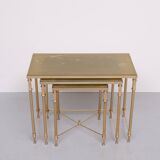 Hollywood Regency Maison Jansen style Brass nesting tables France
