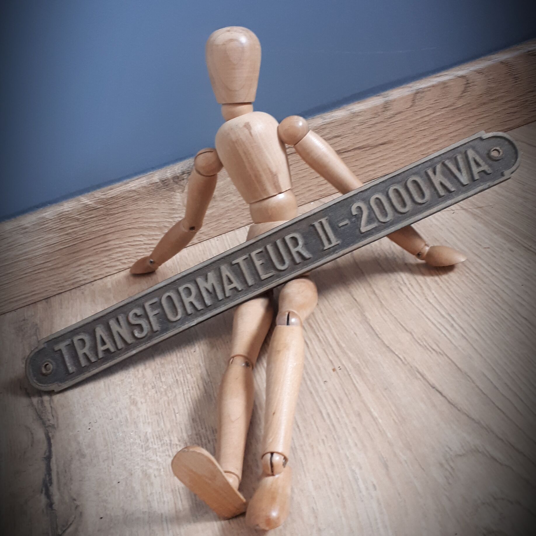 Old embossed brass plate 2000KVA