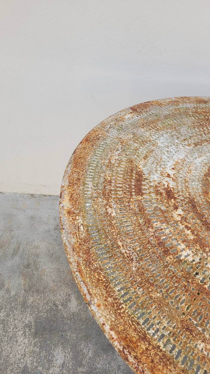 Round Wrought Iron Garden Table 1900s