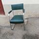 Fauteuil de bureau année 50 skai vert