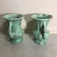 Paire de vase ancien Sg Keramik anse céramique coulure verte & grise vintage