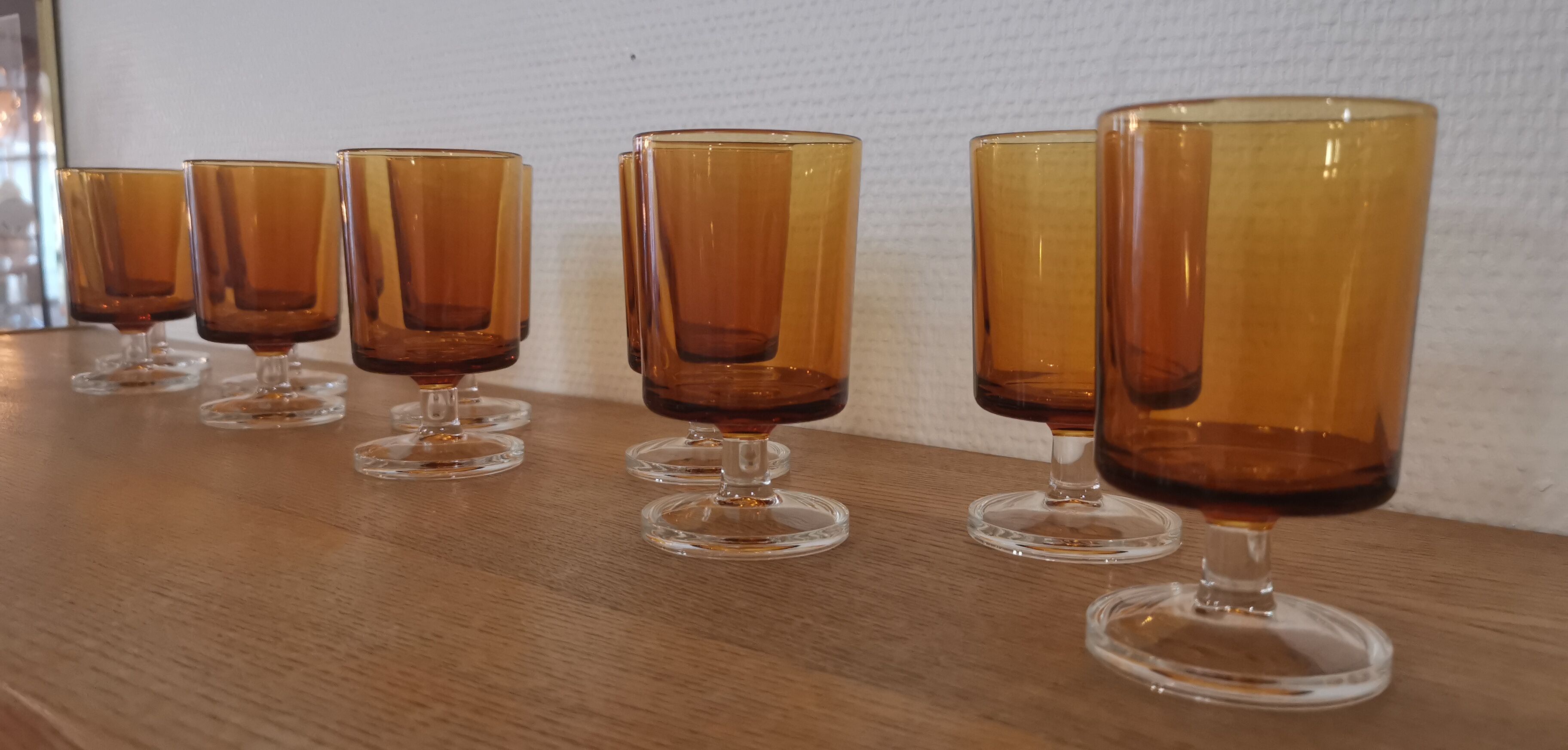 Lot 10 wine glasses Luminarc Cavalier amber