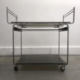 Desserte tray smoky grey glass