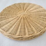 Round rattan tray