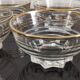 8 glasses of champagne bordered gold and feet star vintage 30'S years