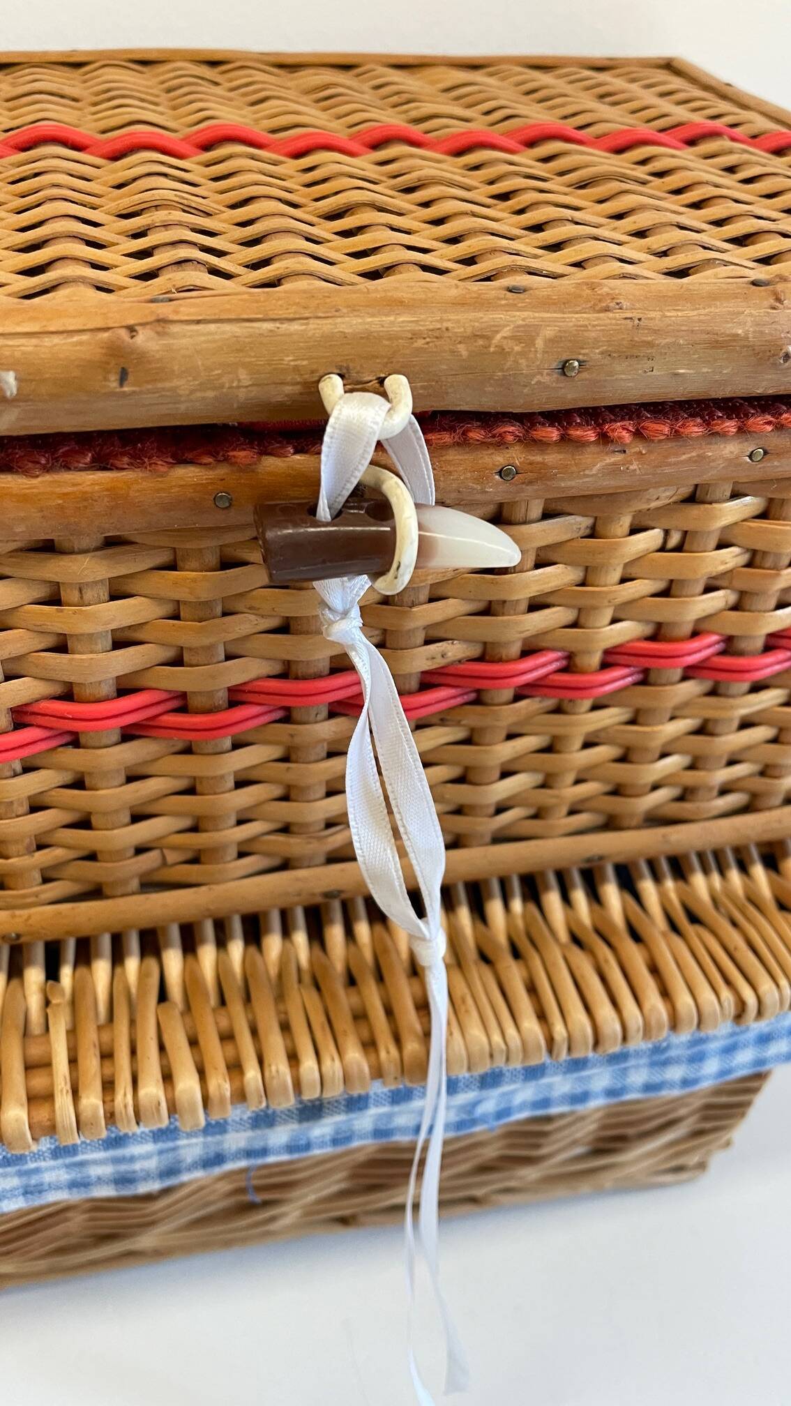 2 chanel boxes in vintage rattan