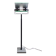 Lampada postmoderna alogena en ferro e pietra serena Italia anni '80