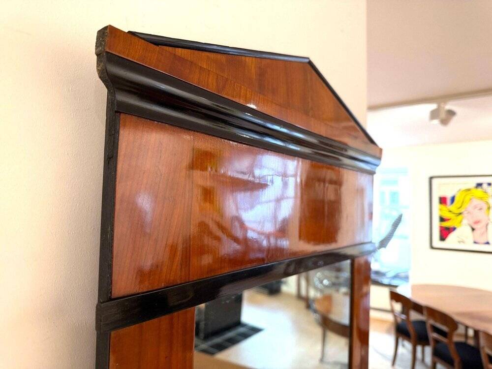 Biedermeier wall mirror with ebonised cherry veneer, South Germany, 1820