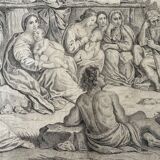 The preaching of Saint John the Baptist Rare three virgins and child golden number