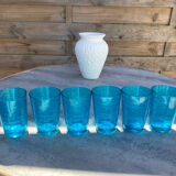 Serie de 6 verres bleus