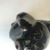 Pitcher forms Taurus terracotta glazed black vintage 60s black decoration