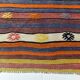 Kilim Vintage Anatolien Rayé – Tons Pastel Multicolores, Style Bohème
