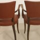 Pair of vintage bridge armchairs year 60 in imitation rust leather.