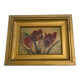 Peinture , huile sur toile, fleurs, tulipes, signé,