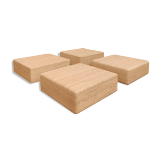 4 travertine side tables - Claude Berraldacci