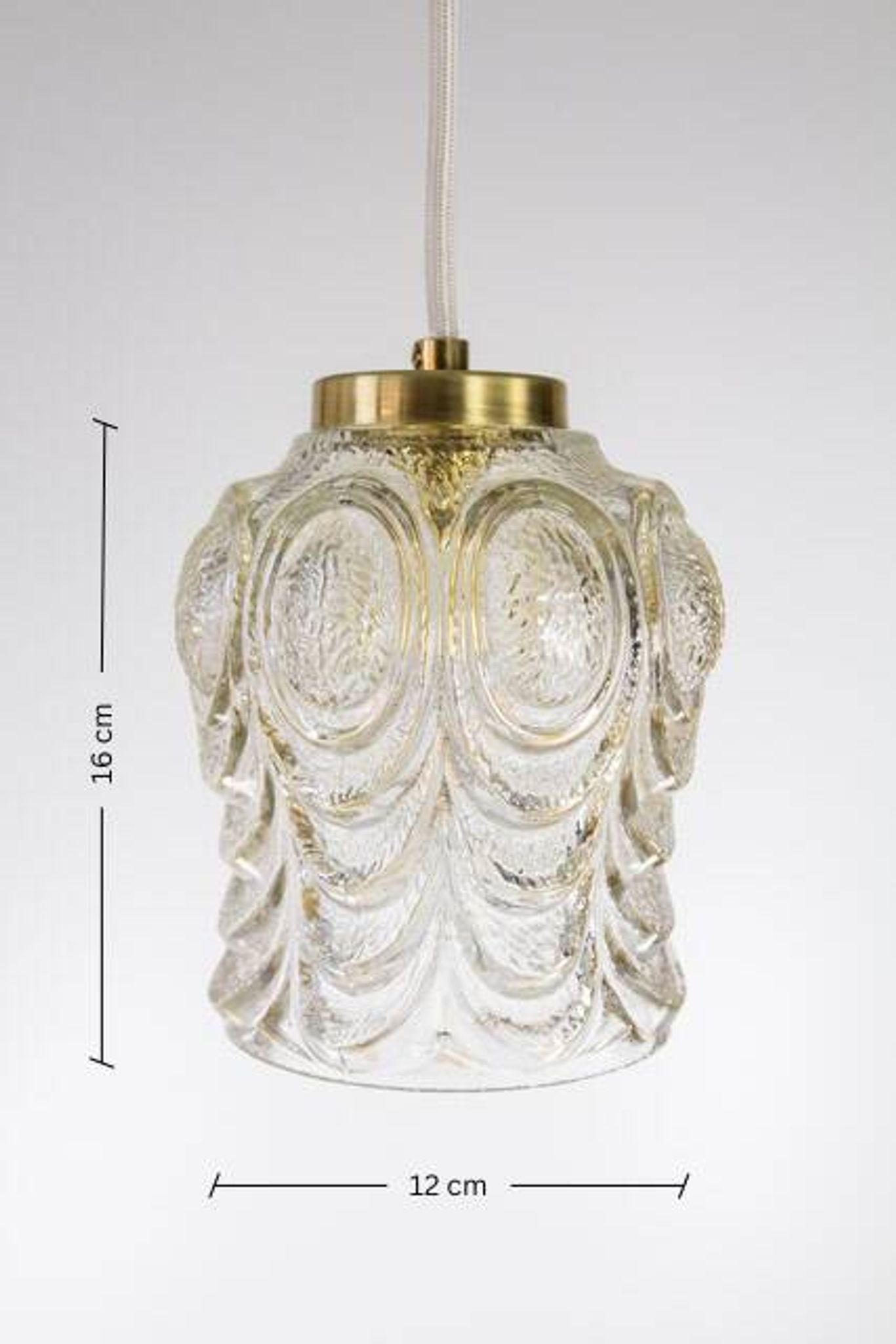 Jugošik (Yugochic) vintage crystal clear pendant lamp