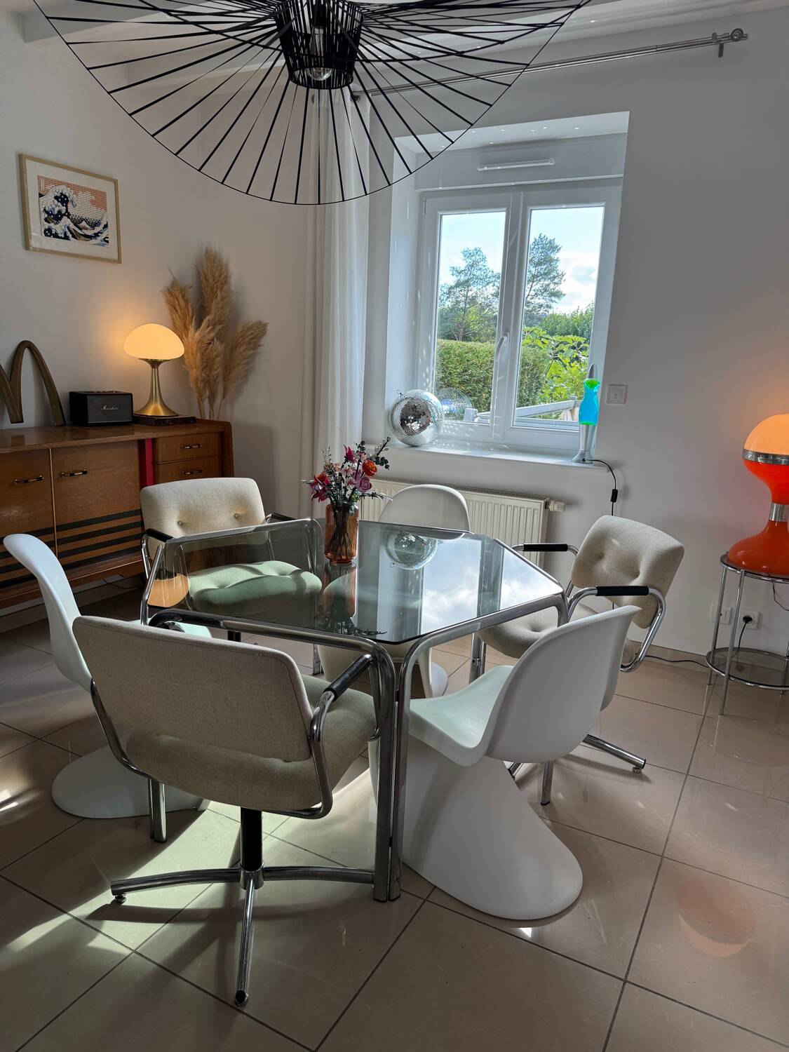 Table de salle à manger hexagonale, 1970