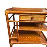 Rattan serving trolley