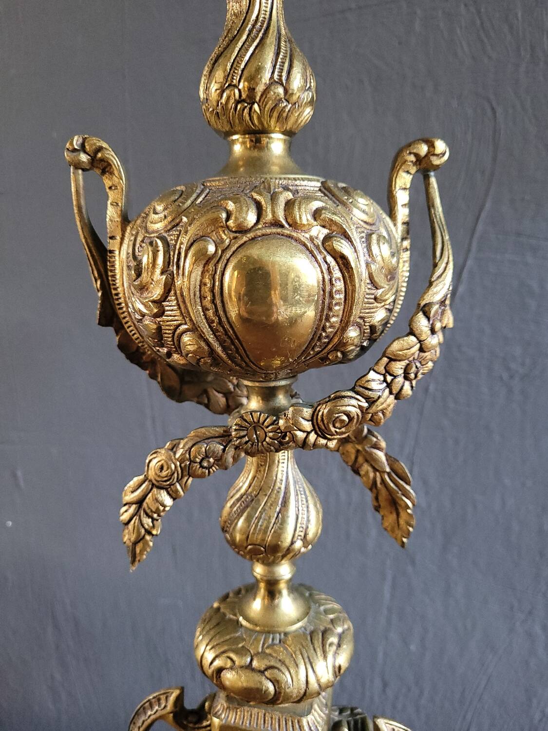 Large antique lamp base 50 cm Napoleon III style – gilded regulus