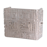 Brutalist wall lamp in iced glass, 1970